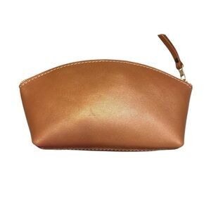 Portland leather gold bronze Leather Clutch cosmetic bag